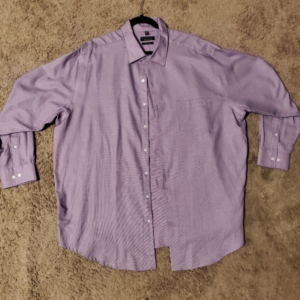 MEN SIZE 35/26 18.5 BUTTON DOWN SHIRT. PURPLE.